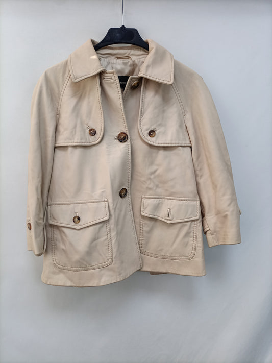 PEDRO DEL HIERRO. Beige Ts leather jacket (TARA)