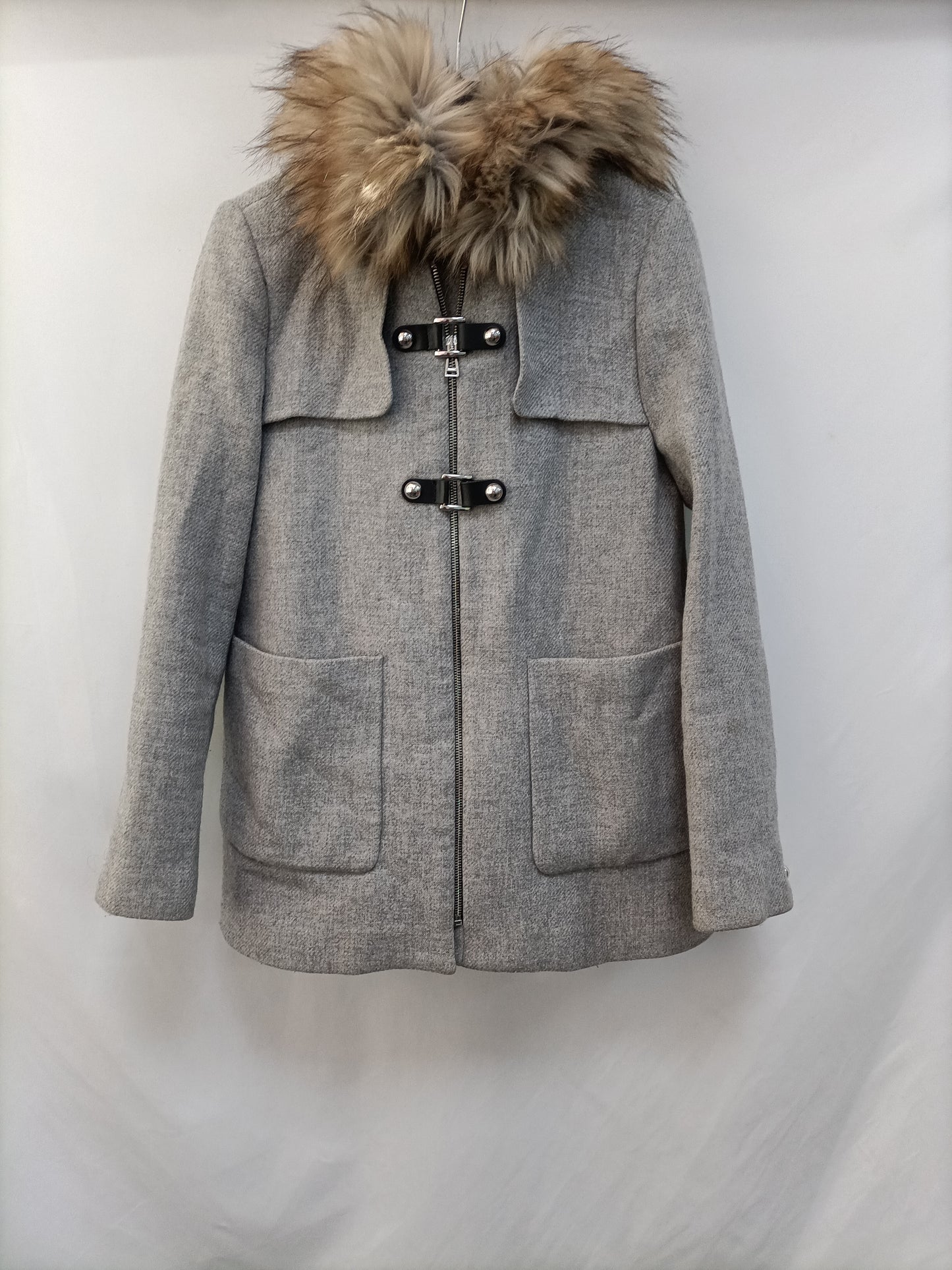 ZARA. Grey cloth trench coat Tm