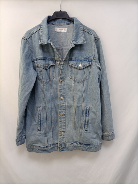 MANGO. Oversized denim jacket, medium/large