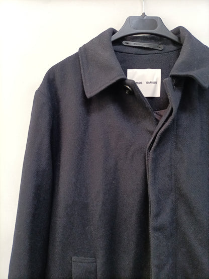 SAMSOE SAMSOE. Abrigo de paño azul T.m