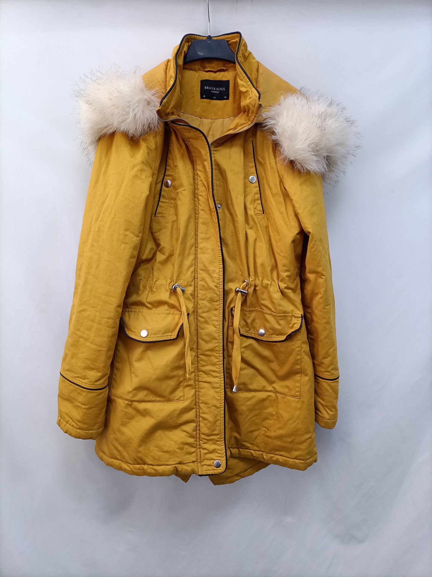 BRAVE SOUL. Yellow fur parka Tm