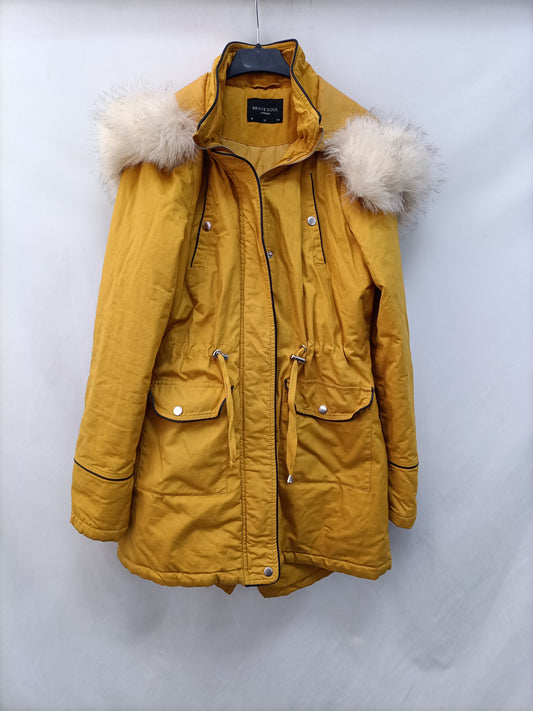 BRAVE SOUL. Yellow fur parka Tm