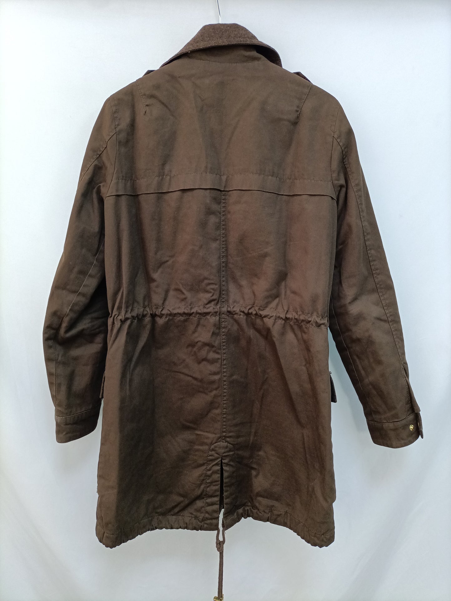 ZARA. Parka marrón cruzada T.s