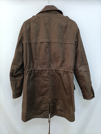 ZARA. Parka marrón cruzada T.s