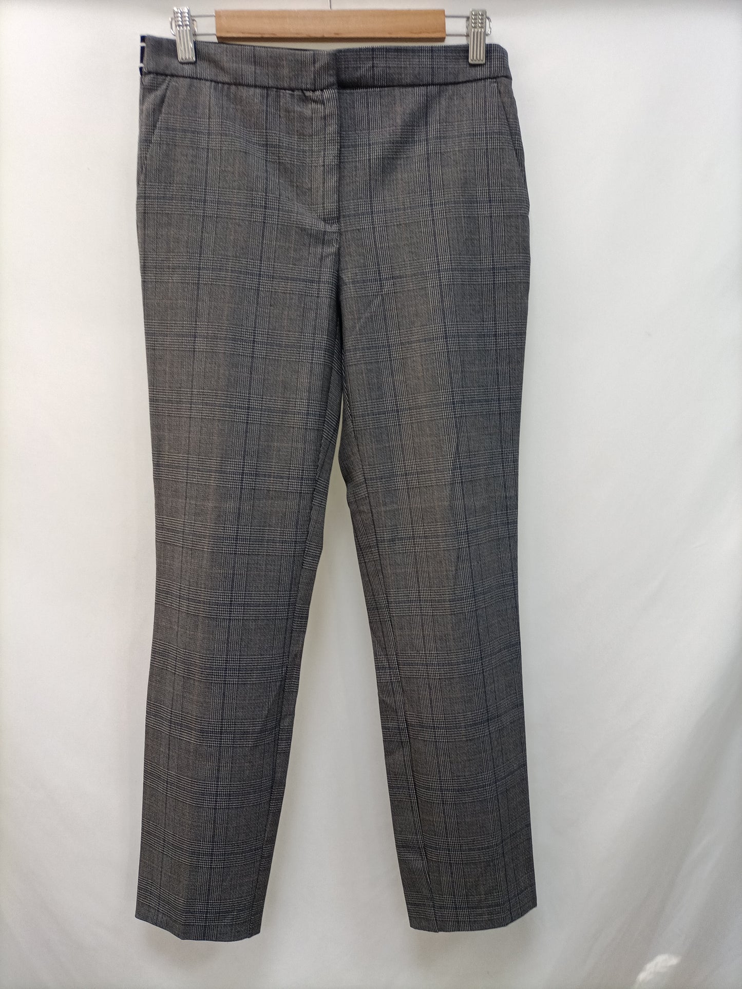 ZARA. Pantalón gris cuadros T.m