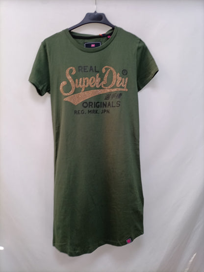 SUPERDRY. Vestido corto verde T.xs