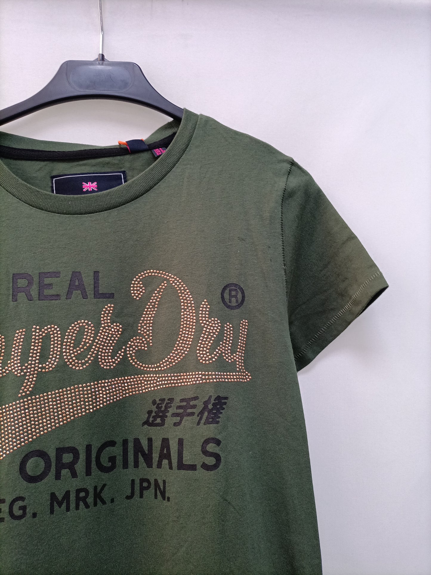 SUPERDRY. Vestido corto verde T.xs