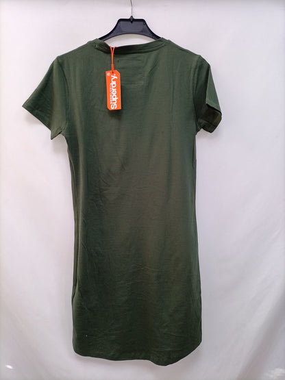 SUPERDRY. Vestido corto verde T.xs