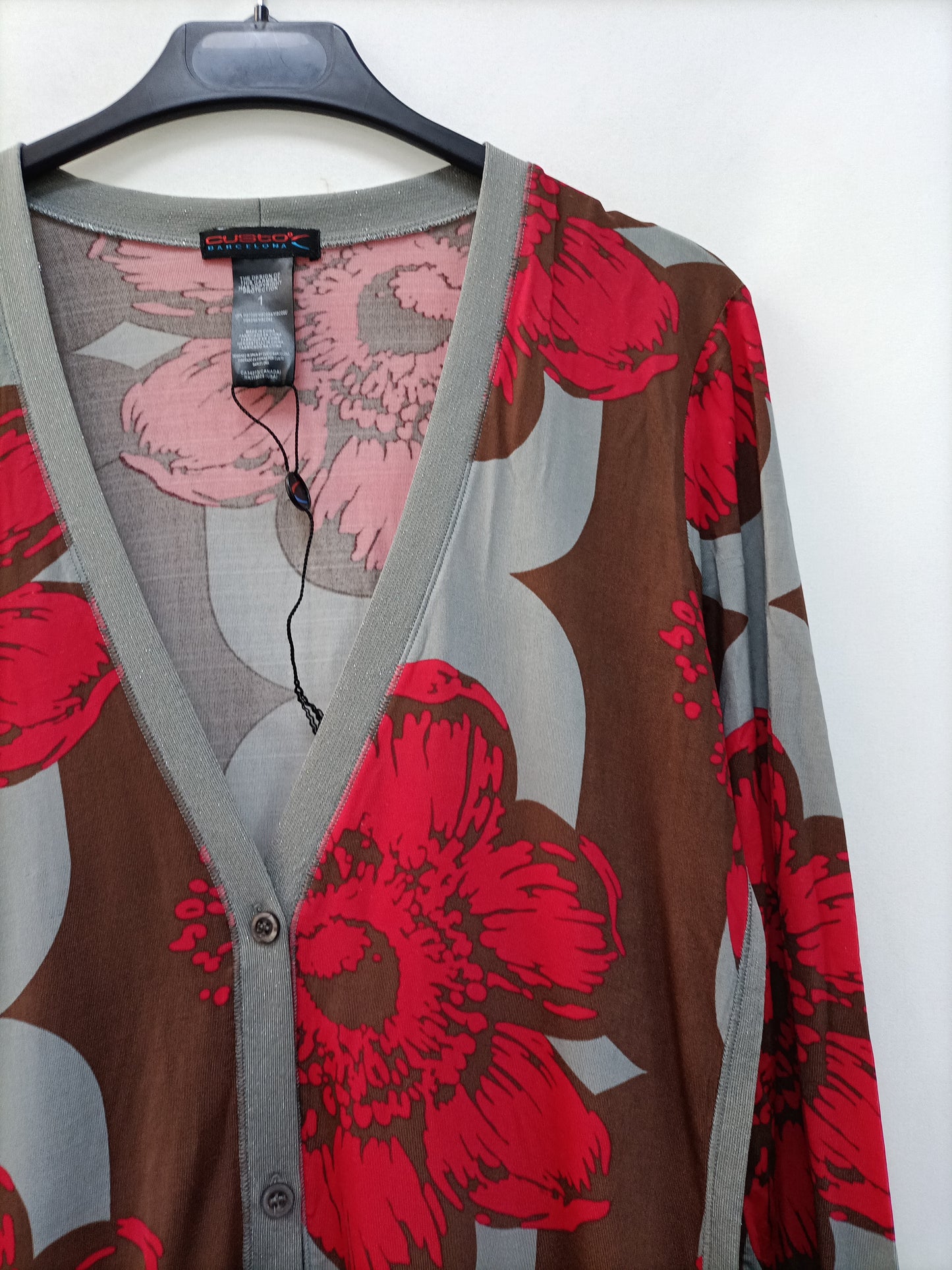 CUSTO. Vestido/rebeca flores T.1(s)