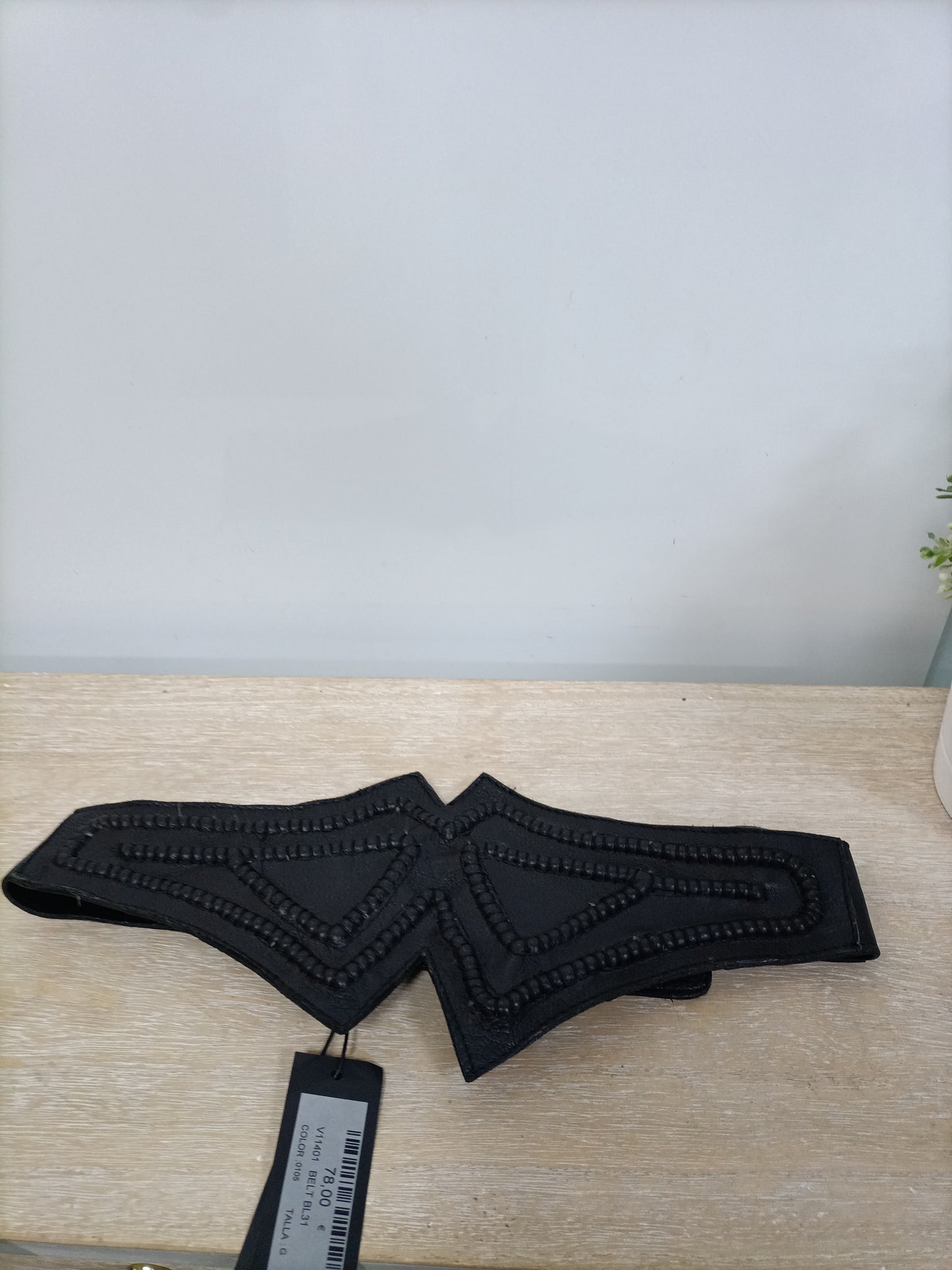 ETXART&amp;PANNO. Black leather belt Tg