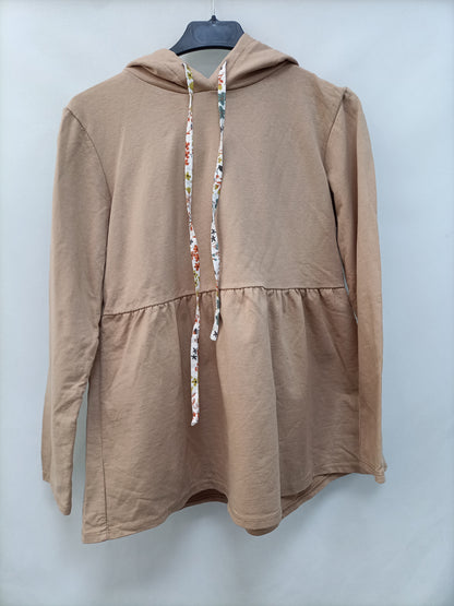 OTHERS. Camel ruffled Ts sweatshirt
