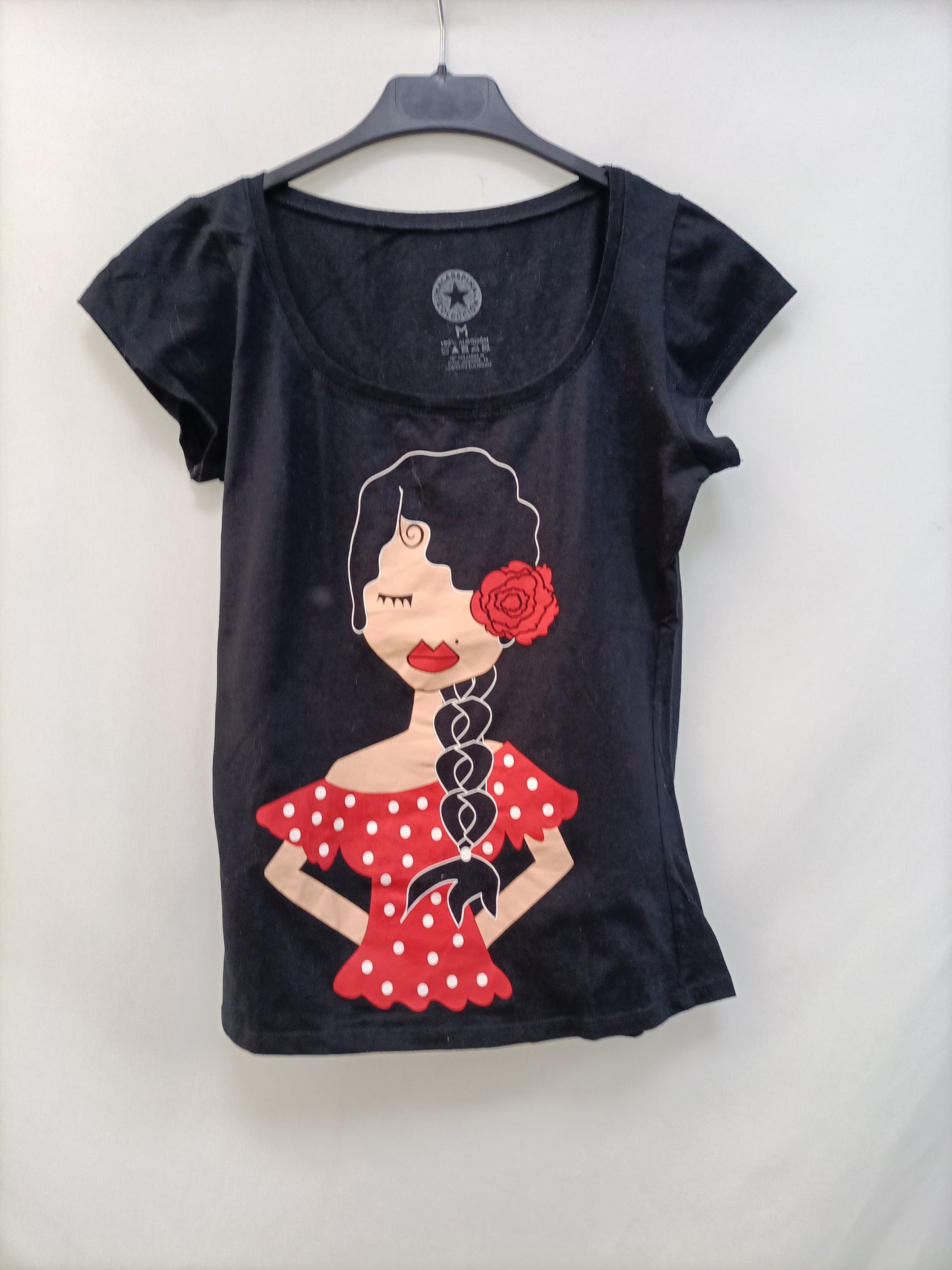 MALAESPINA. Camiseta negra T.m