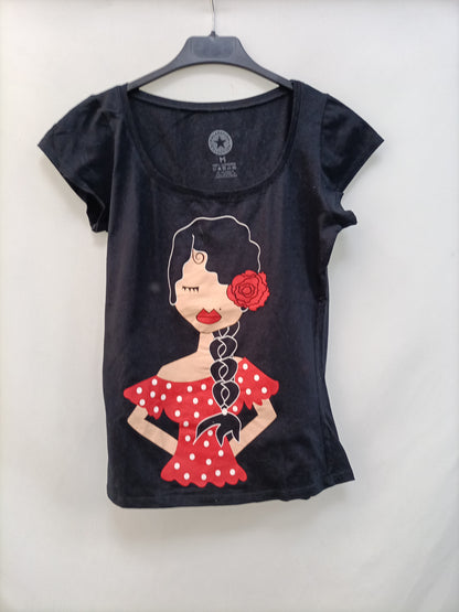 MALAESPINA. Camiseta negra T.m