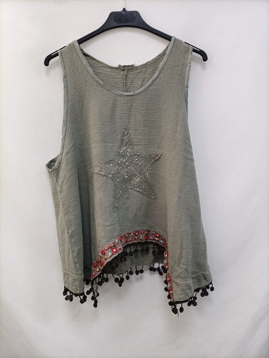 OTRAS. Top verde espejos T.u(s)