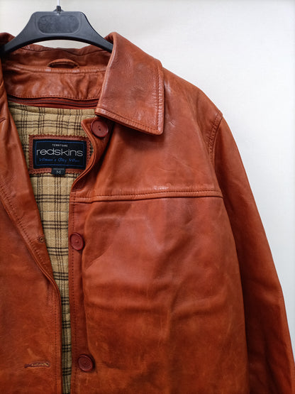 REDSKINS. Chaqueta camel piel vintage T.m
