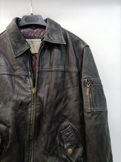 NOUHAILA CUIR. Cazadora negra piel T.12A(xs) (TARA)