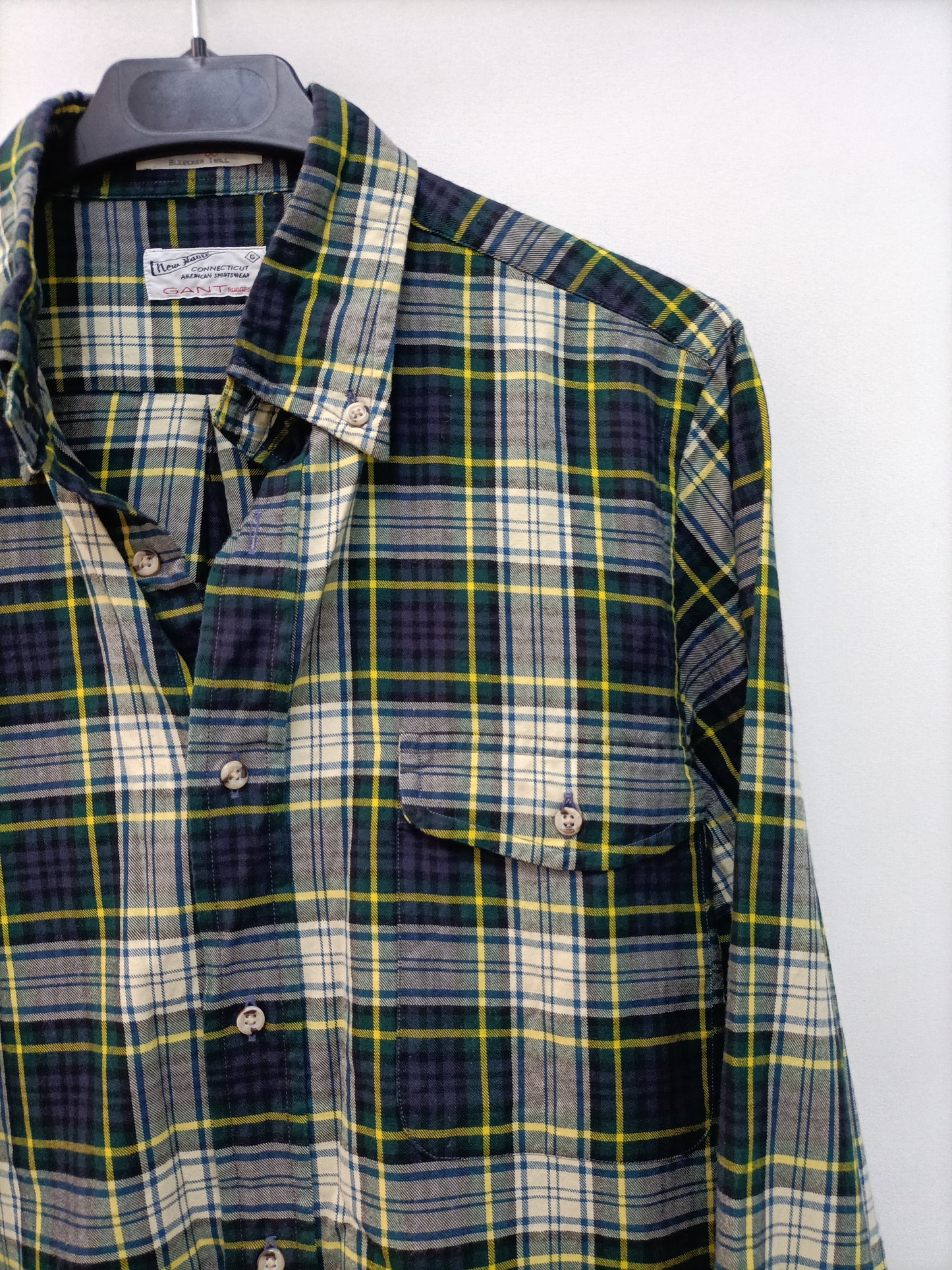 GANT. Camisa verde cuadros T.s