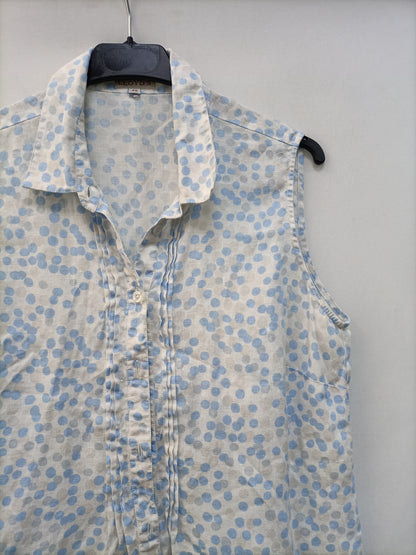 LLOYD'S. Blusa blanca lunares T.40