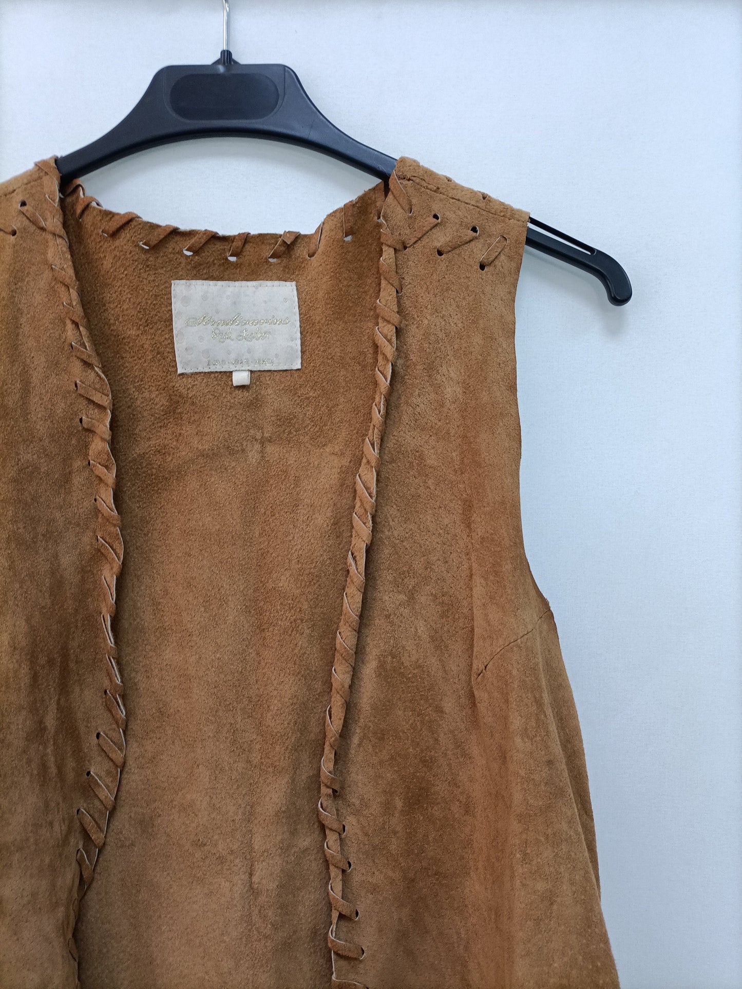 STRADIVARIUS. Chaleco camel piel T.s