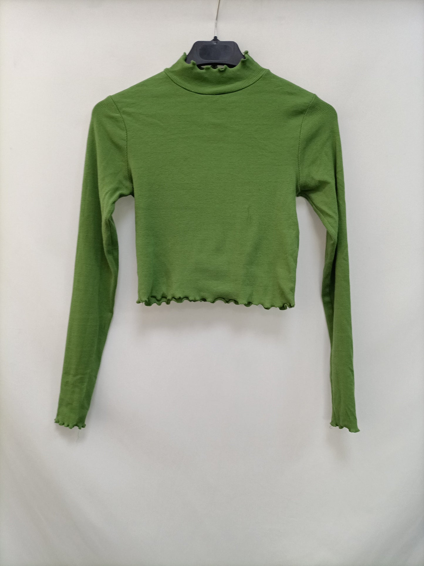 PULL&amp;BEAR. Green Ts Ribbed Top
