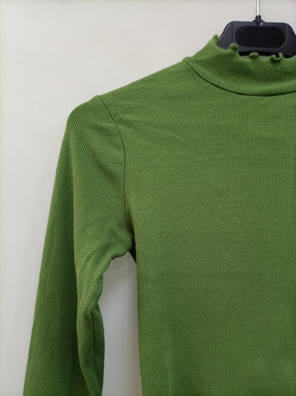 PULL&amp;BEAR. Green Ts Ribbed Top