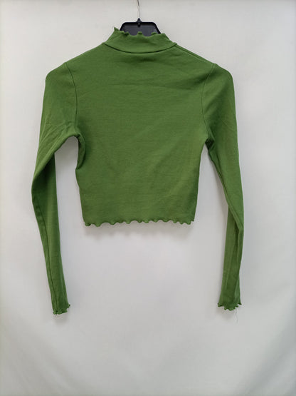 PULL&amp;BEAR. Green Ts Ribbed Top