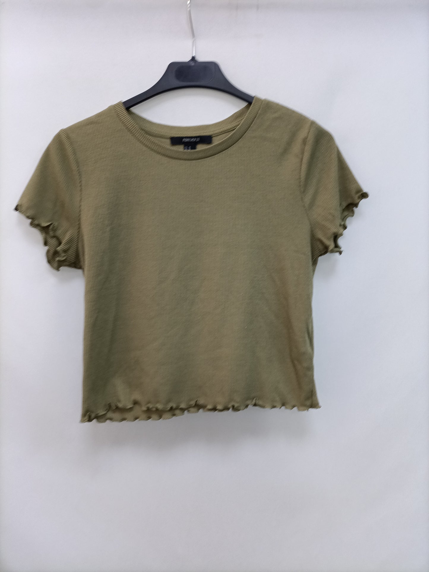 FOREVER21. Camiseta verde canalé T.m