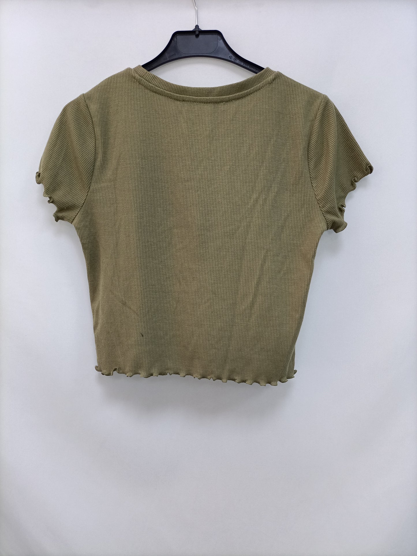 FOREVER21. Camiseta verde canalé T.m