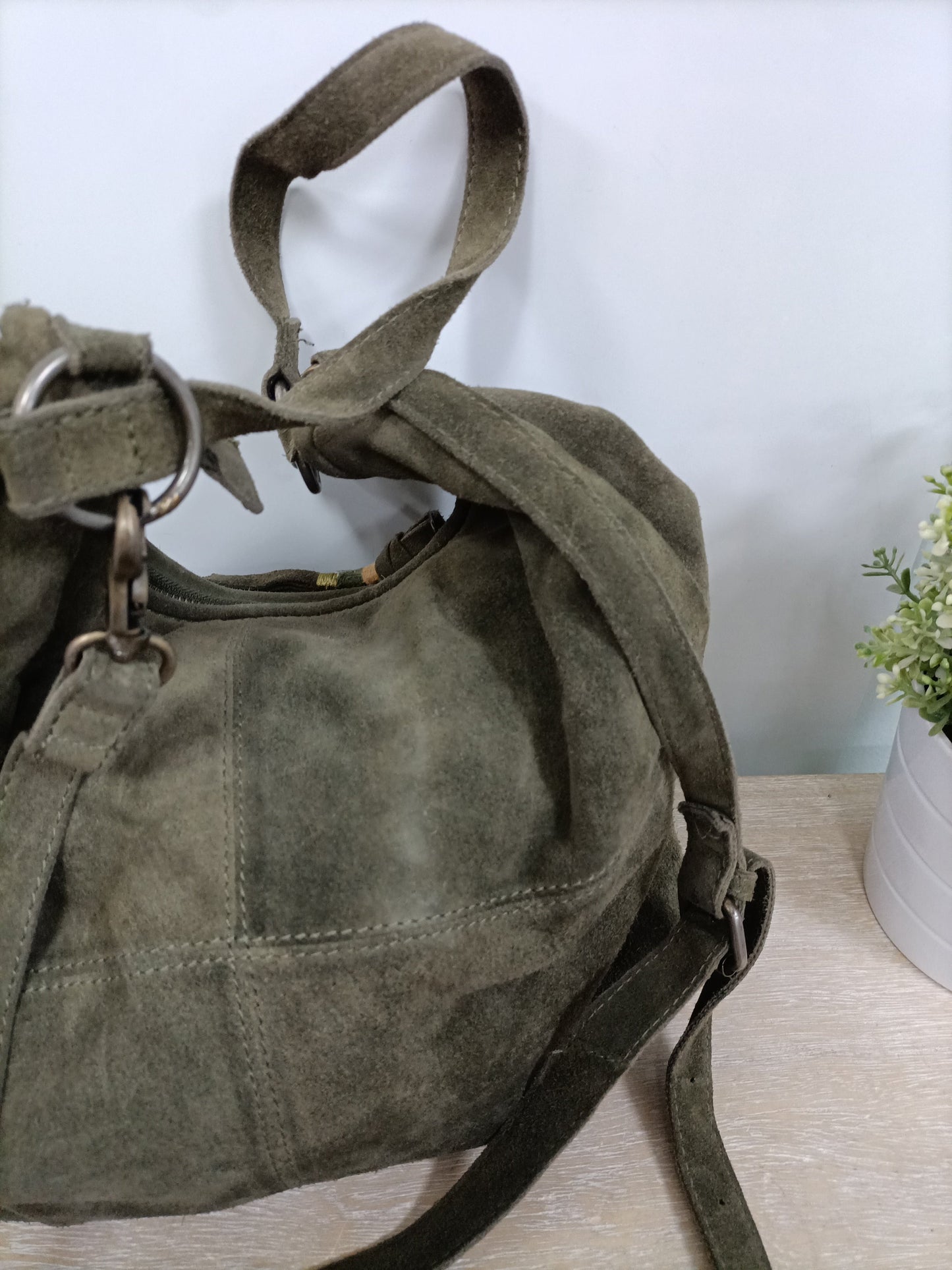 DAY A DAY. Bolso verde piel (TARA)