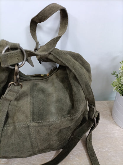 DAY A DAY. Bolso verde piel (TARA)