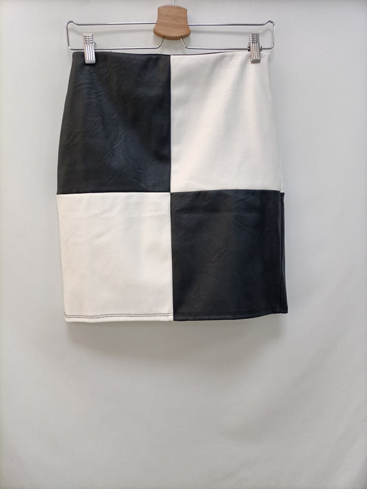 MUSE. Falda bicolor polipiel T.s