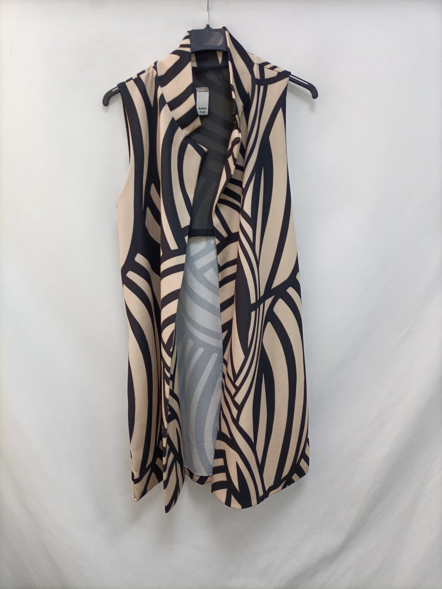 OTRAS. Chaleco rayas negro y beige T.s/m