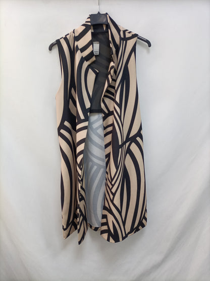 OTRAS. Chaleco rayas negro y beige T.s/m