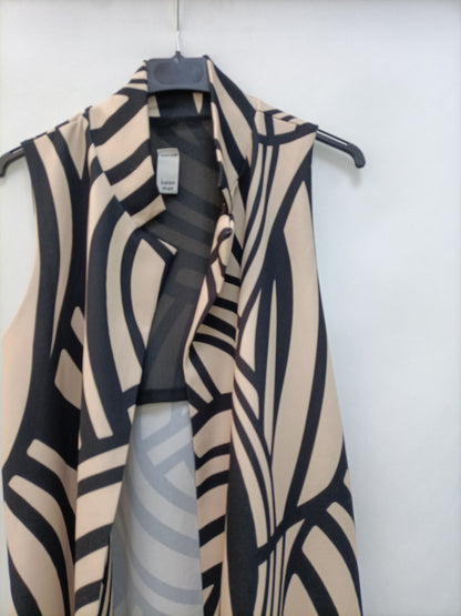 OTRAS. Chaleco rayas negro y beige T.s/m