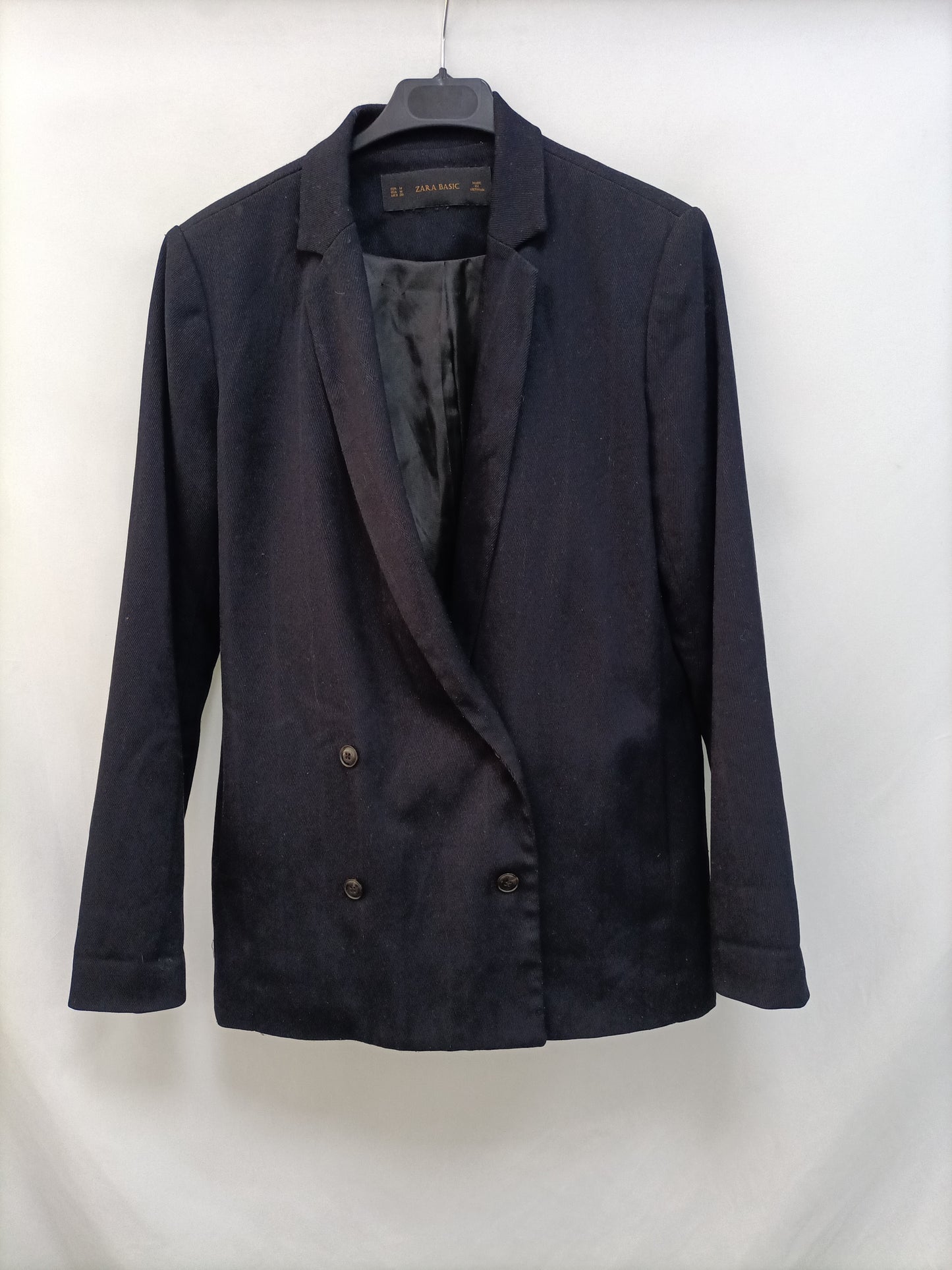 ZARA. Textured blue blazer Tm
