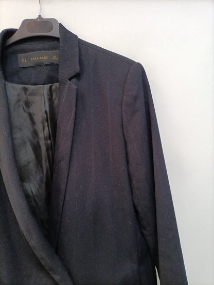 ZARA. Textured blue blazer Tm