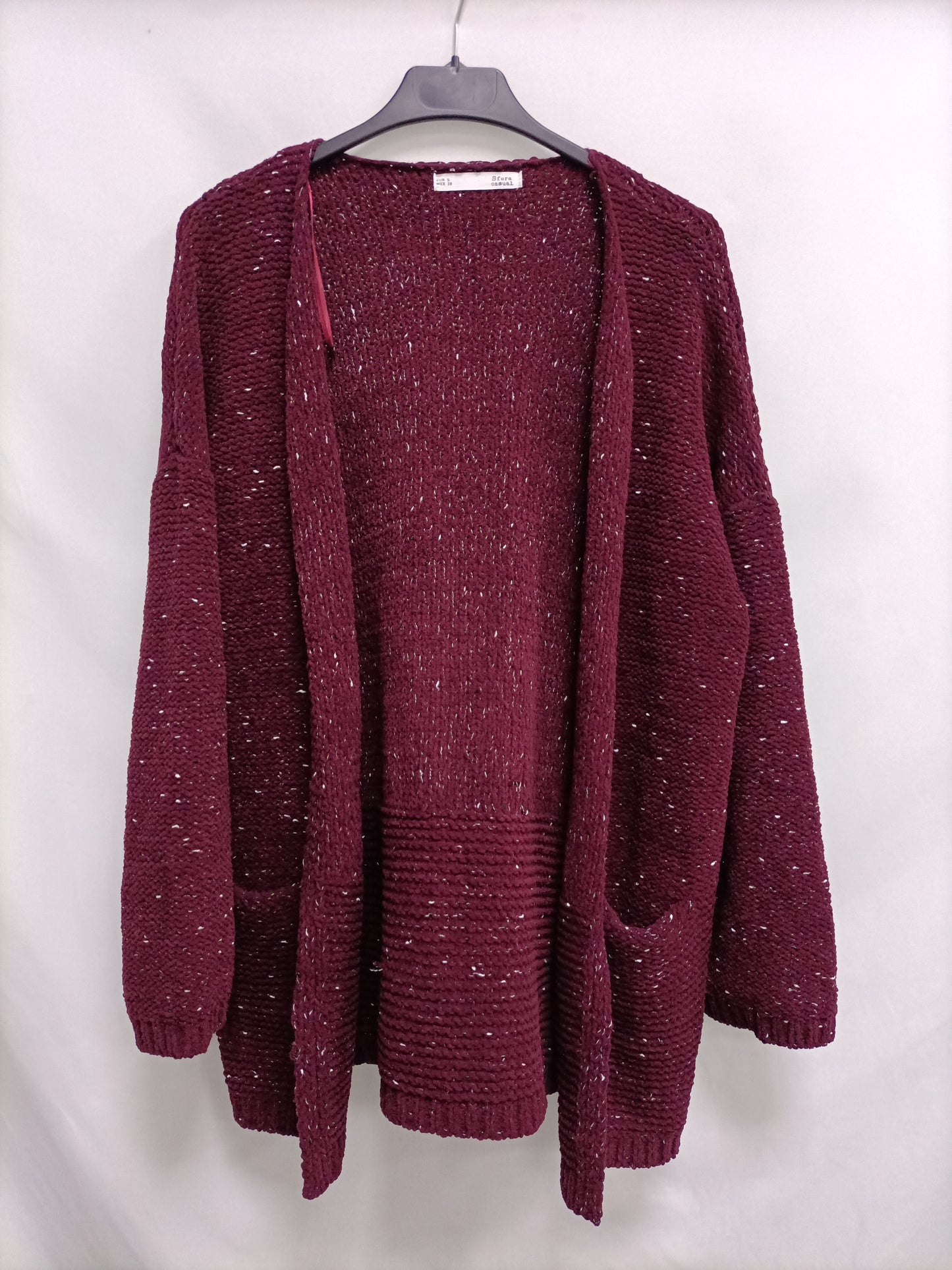 SFERA. Cárdigan burdeos jaspeado T.s
