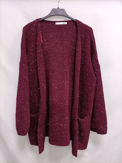 SFERA. Cárdigan burdeos jaspeado T.s