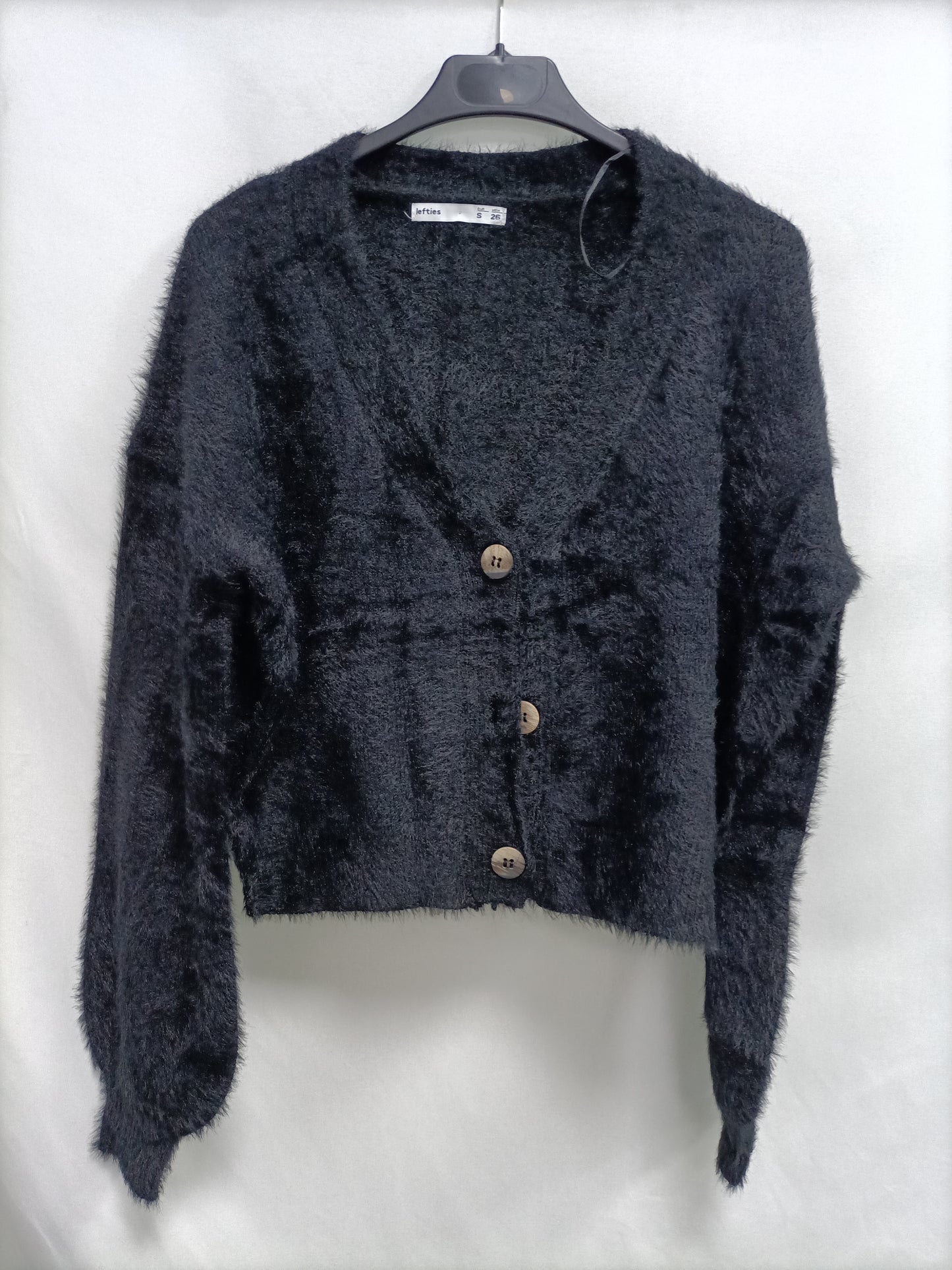 LEFTIES. Cárdigan negro pelito  T.s