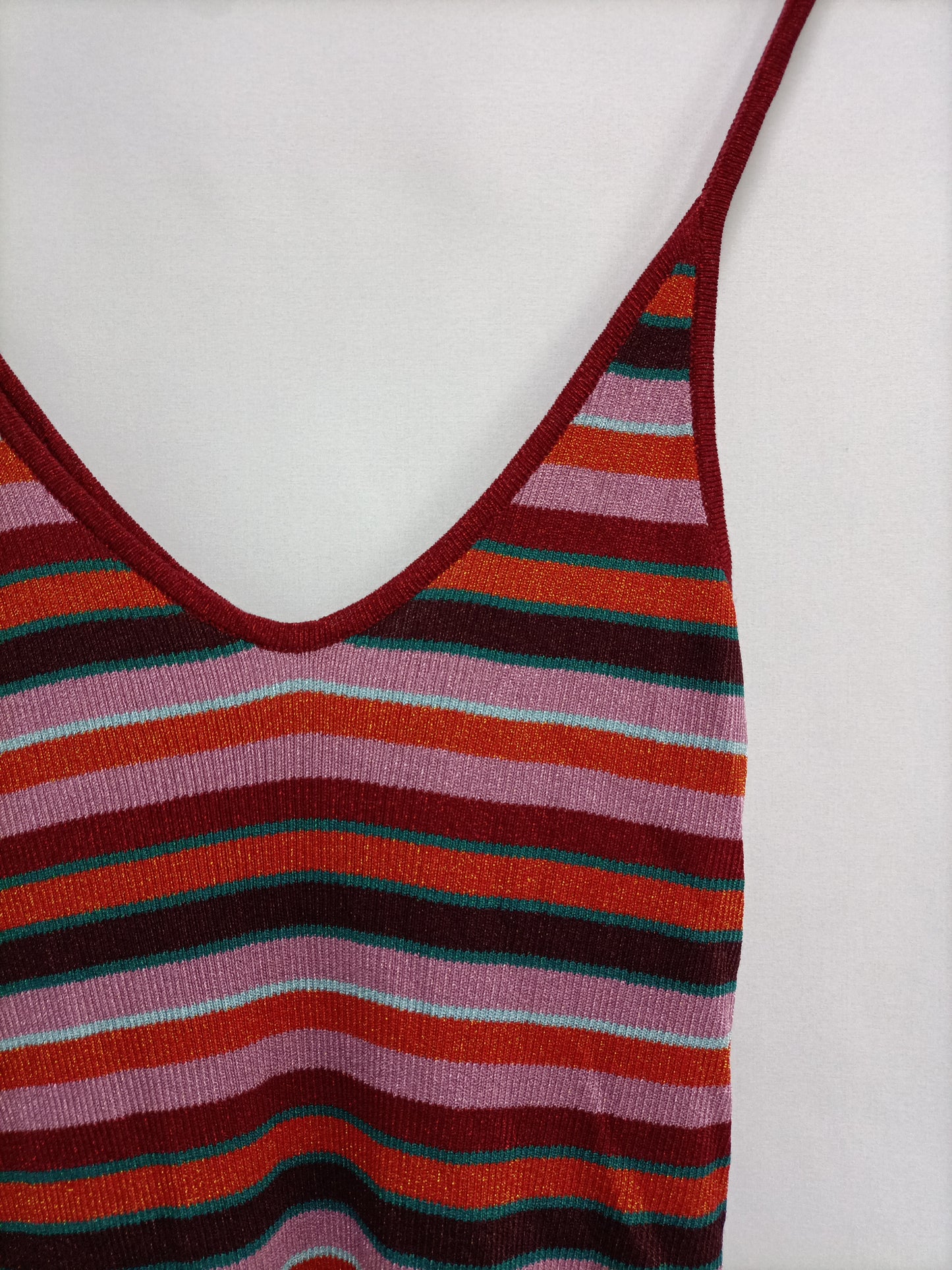 ZARA. Top rayas hilos metálicos T.s