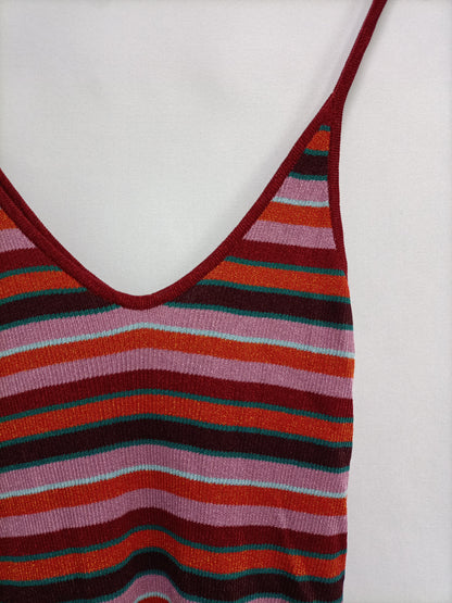 ZARA. Top rayas hilos metálicos T.s