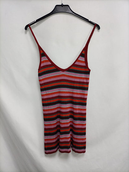 ZARA. Top rayas hilos metálicos T.s