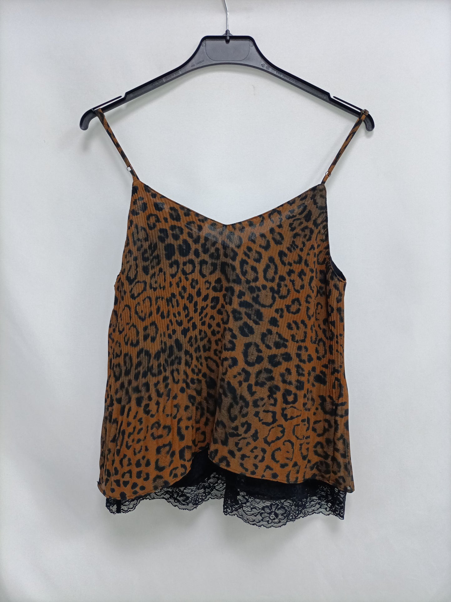 ZARA. top plisado animal print T.xs