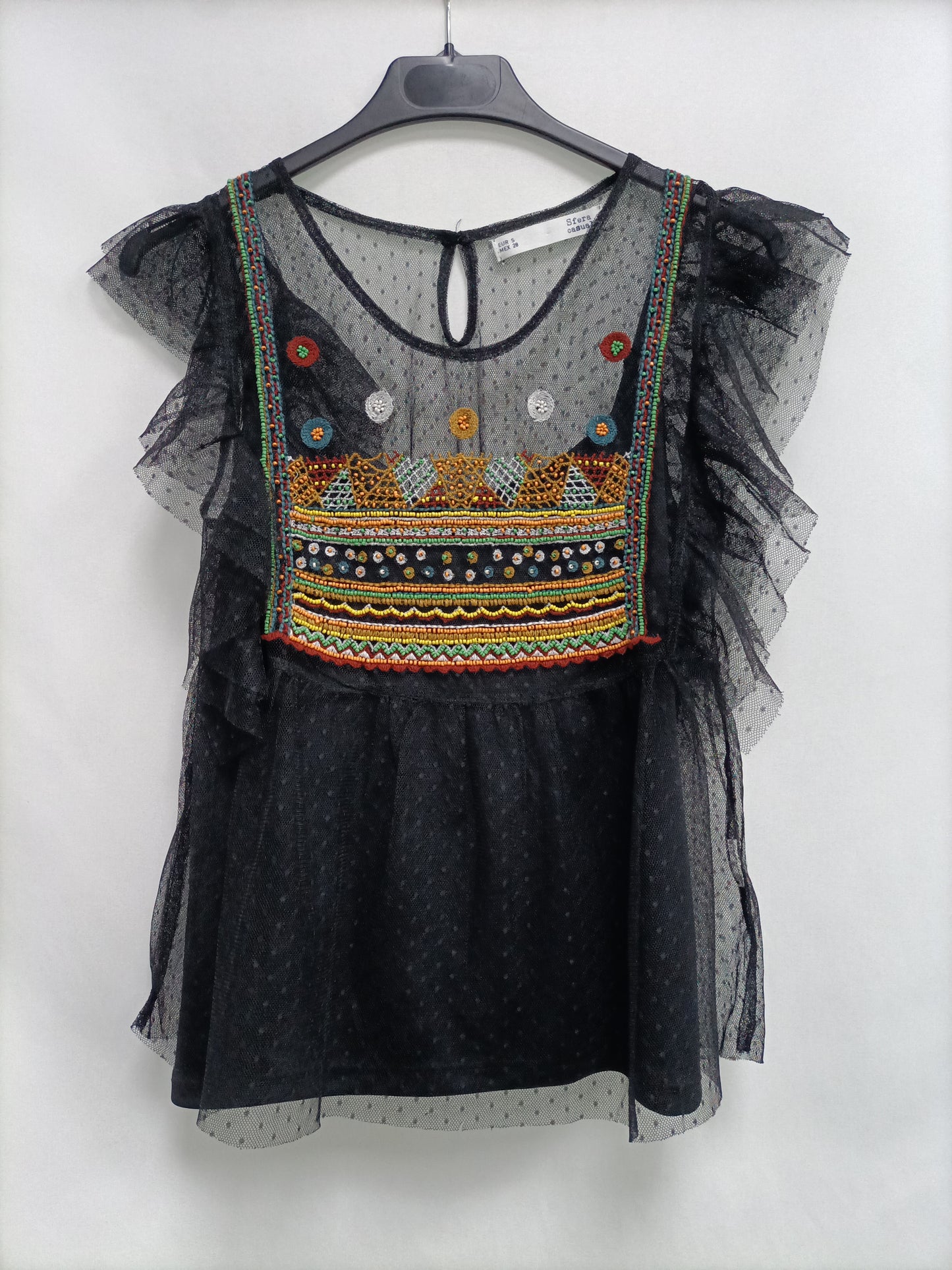 SFERA. Top negro plumeti T.s