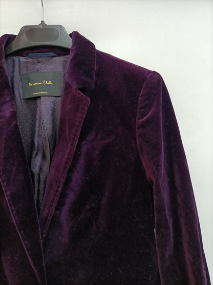 MASSIMO DUTTI. blazer de terciopelo morada T.36
