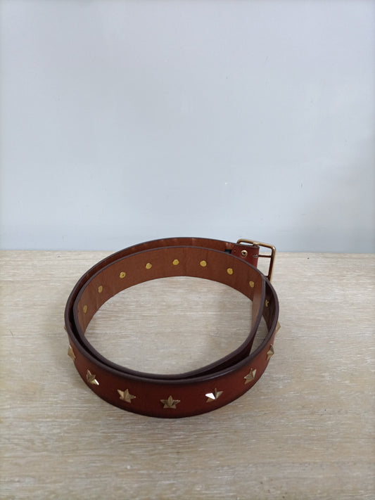 ZARA. Camel star belt, size 90