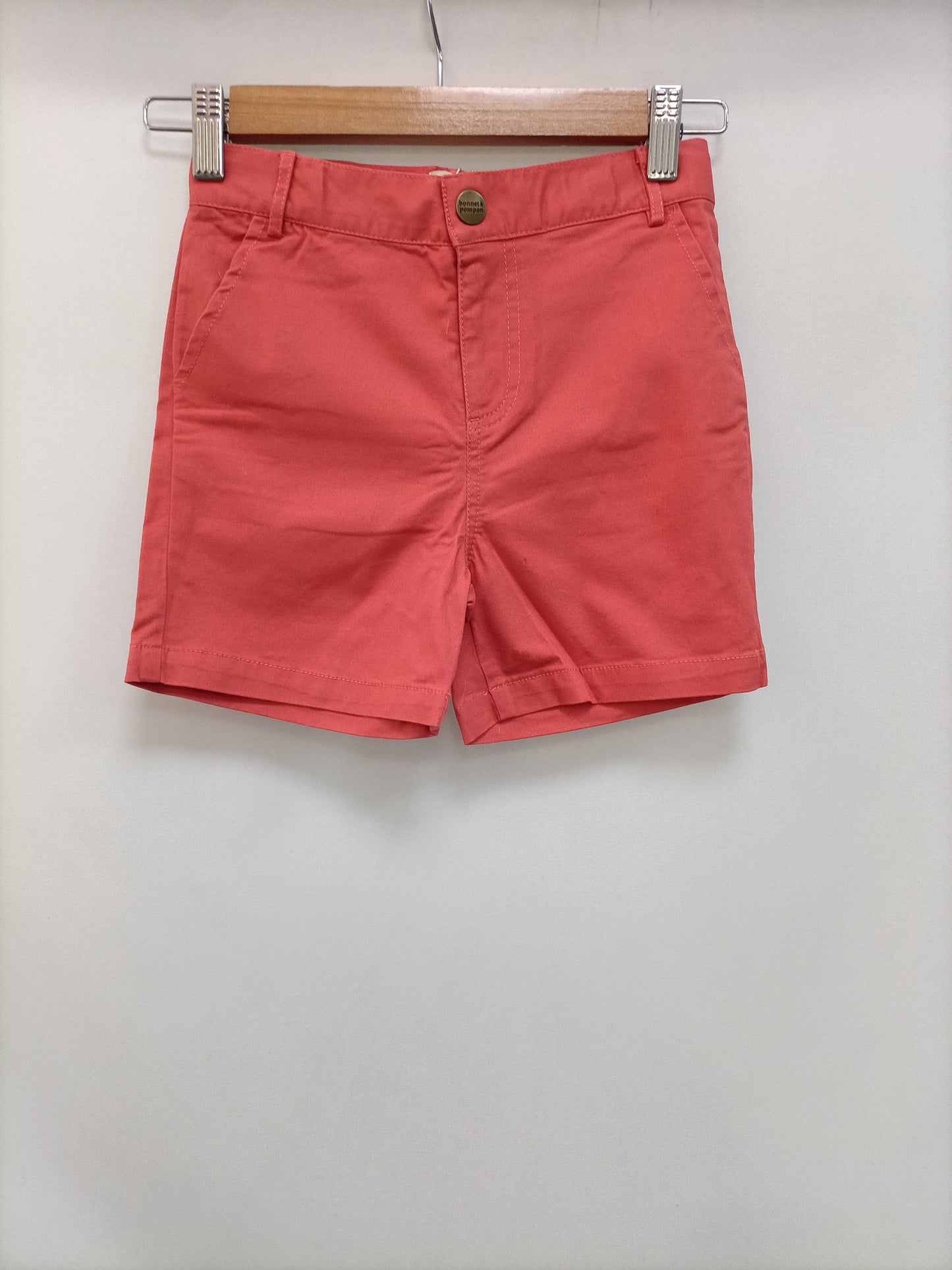 Pompom Bonnet. Coral shorts, size 12 years