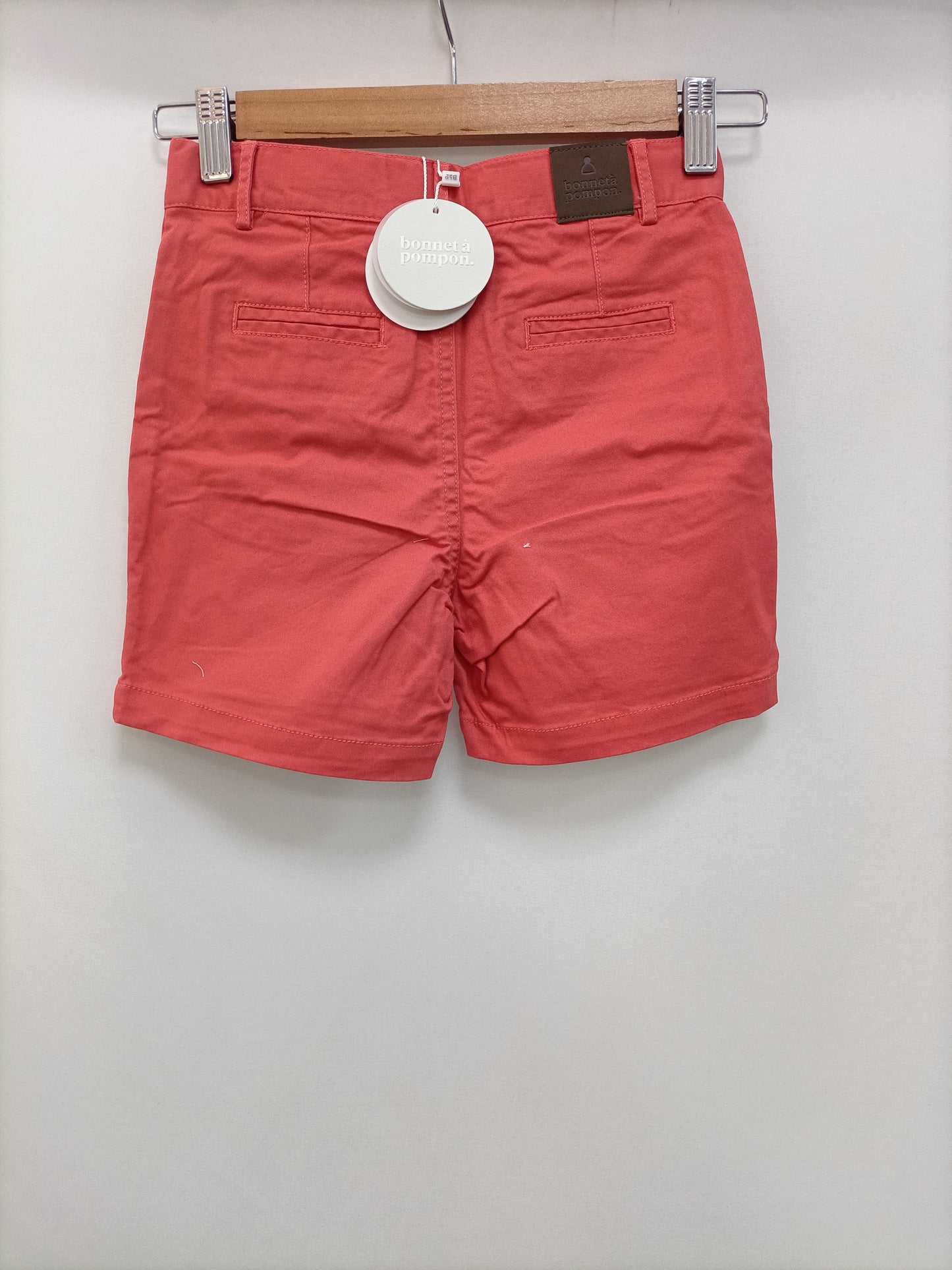 Pompom Bonnet. Coral shorts, size 12 years