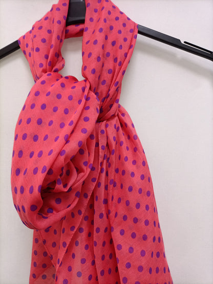 OTHERS. Pink polka dot scarf