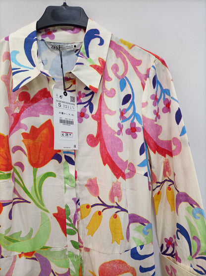 Market. ZARA. vestido largo camisero T.s